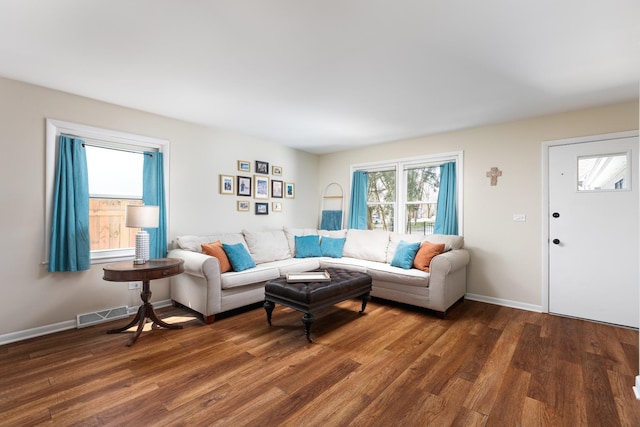 206-208 N Fremont St, Naperville, IL 60540 - living area featuring wood finished floors and baseboards