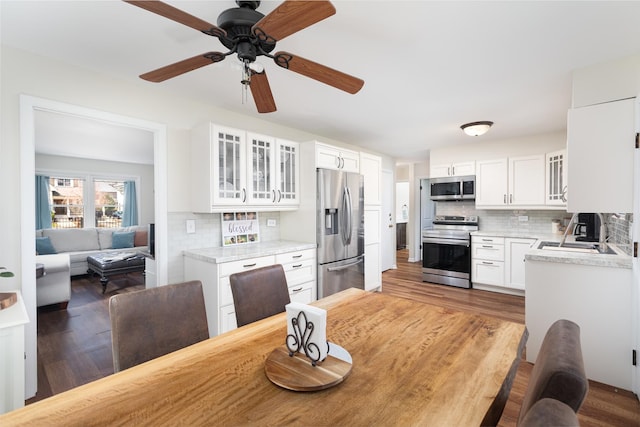 206-208 N Fremont St, Naperville, IL 60540 - dining space with wood finished floors and ceiling fan