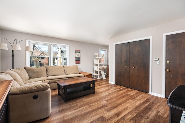 206-208 N Fremont St, Naperville, IL 60540 - living area featuring wood finished floors and baseboards