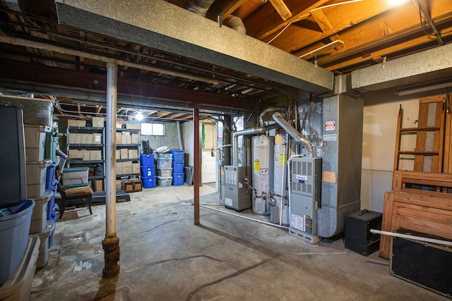 206-208 N Fremont St, Naperville, IL 60540 - unfinished basement with heating unit and water heater