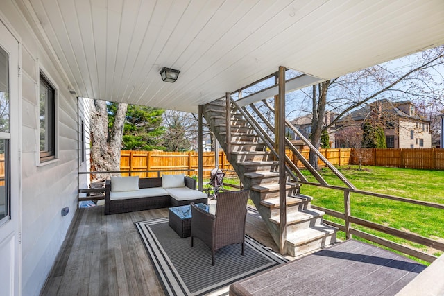 206-208 N Fremont St, Naperville, IL 60540 - wooden terrace with stairs and outdoor lounge area