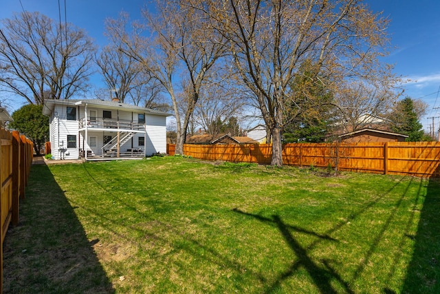 206-208 N Fremont St, Naperville, IL 60540 - view of yard with stairway and a wooden deck