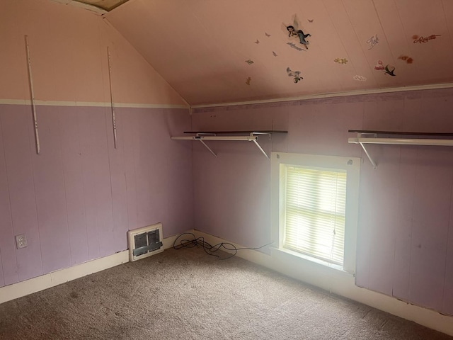 601 15th Ave, Sterling, IL 61081 - spacious closet featuring carpet floors, lofted ceiling, and heating unit