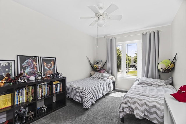 1475 Beaumont Cir, Bartlett, IL 60103 - carpeted bedroom featuring a ceiling fan