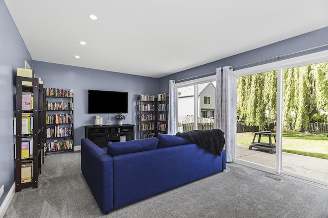 1475 Beaumont Cir, Bartlett, IL 60103 - living area featuring carpet floors and recessed lighting