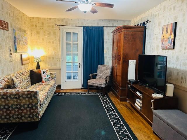 1607 183rd St, Homewood, IL 60430 - living room featuring ceiling fan and wood finished floors