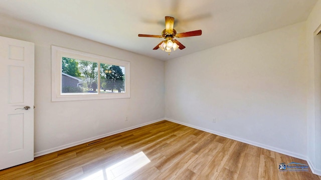 1510 Hillside Ln, Mchenry, IL 60051 - empty room with light wood-type flooring, baseboards, and ceiling fan