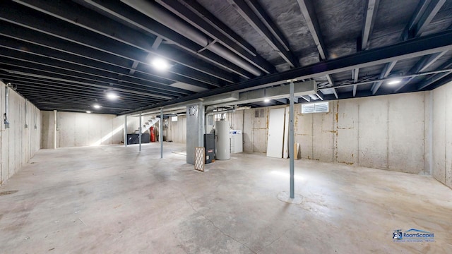 1510 Hillside Ln, Mchenry, IL 60051 - unfinished basement with water heater