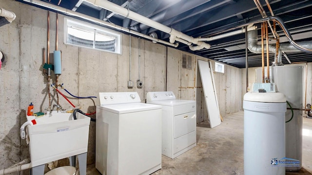 1510 Hillside Ln, Mchenry, IL 60051 - washroom featuring washing machine and dryer and water heater