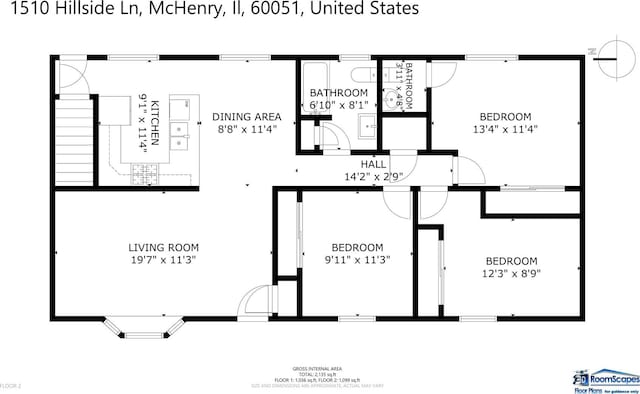 1510 Hillside Ln, Mchenry, IL 60051 - property floor plan
