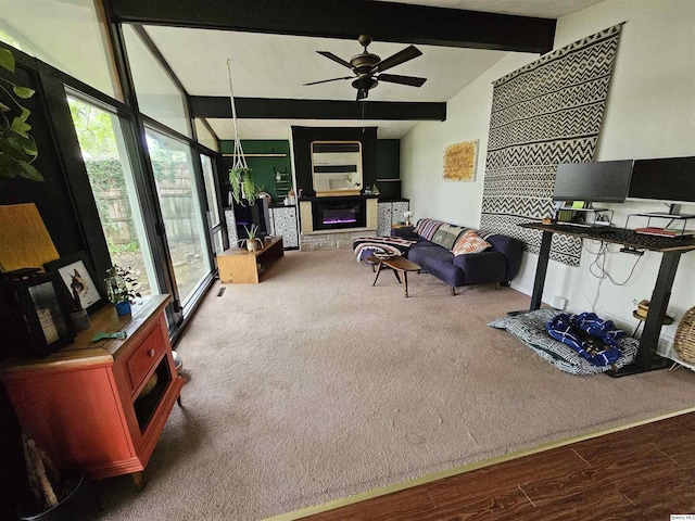 612 Edgewood Dr, Quincy, IL 62301 - living area featuring ceiling fan and wood finished floors