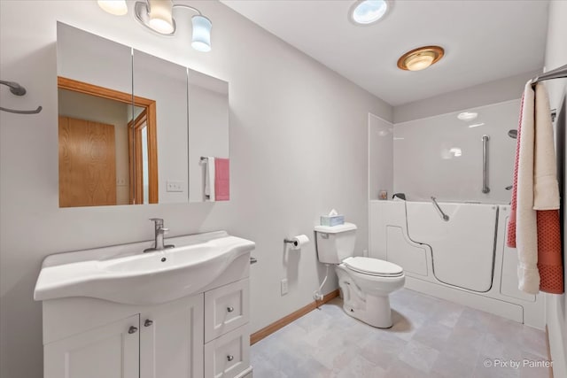 14 Devonshire Ct, Grayslake, IL 60030 - full bath featuring vanity, toilet, baseboards, and tub / shower combination
