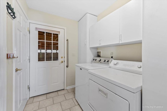 14 Devonshire Ct, Grayslake, IL 60030 - laundry room with cabinet space, separate washer and dryer, and baseboards