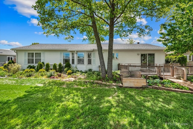 14 Devonshire Ct, Grayslake, IL 60030 - back of house with a lawn and a wooden deck