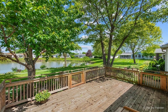 14 Devonshire Ct, Grayslake, IL 60030 - deck featuring a water view, a yard, and a residential view