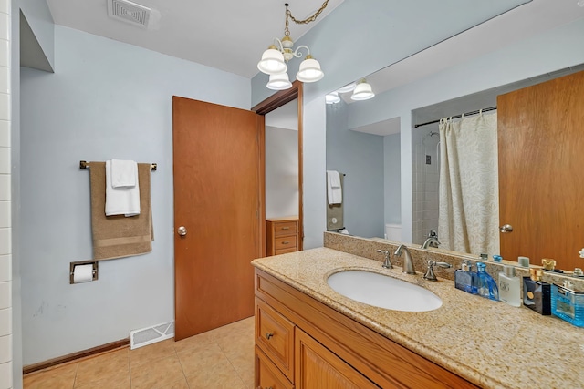 25408 W Willow Dr, Plainfield, IL 60544 - bathroom featuring vanity, tile patterned flooring, a shower with curtain, toilet, and baseboards