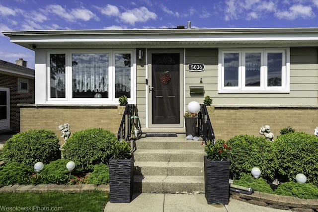 5036 Ozark Ave, Norridge, IL 60706 - property entrance featuring brick siding