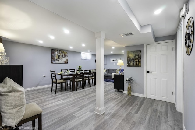 5036 Ozark Ave, Norridge, IL 60706 - dining space with light wood-style flooring, baseboards, and recessed lighting