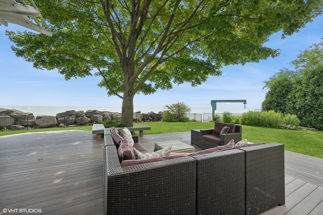 90 Kedzie St, Evanston, IL 60202 - wooden deck featuring outdoor lounge area