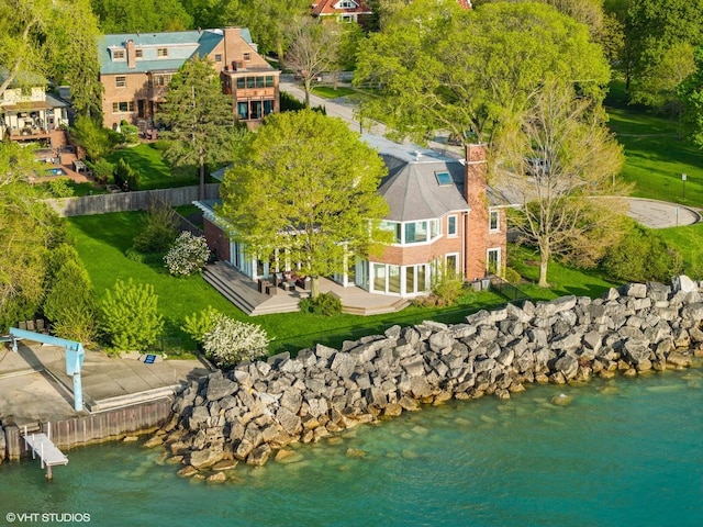 90 Kedzie St, Evanston, IL 60202 - view from above of property with a large body of water