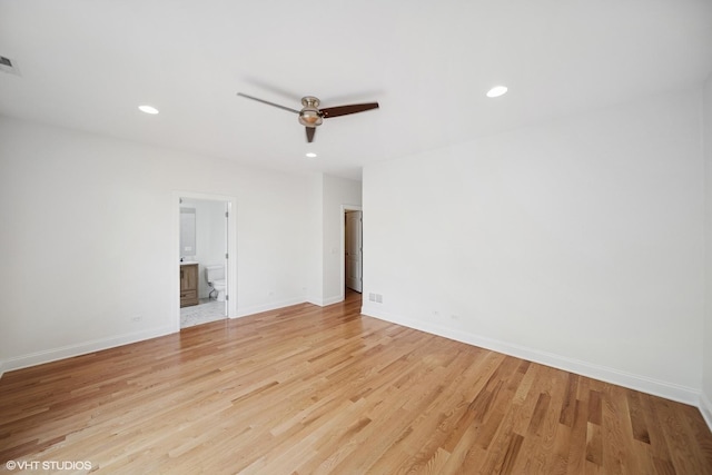 3560 S Giles Ave Unit 2, Chicago, IL 60653 - unfurnished room featuring a ceiling fan, light wood-style flooring, baseboards, and recessed lighting