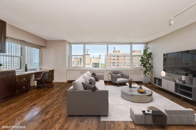 4250 N Marine Dr Unit 1628, Chicago, IL 60613 - living area with a desk, healthy amount of natural light, and dark wood-style flooring