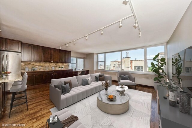 4250 N Marine Dr Unit 1628, Chicago, IL 60613 - living area featuring track lighting and wood finished floors