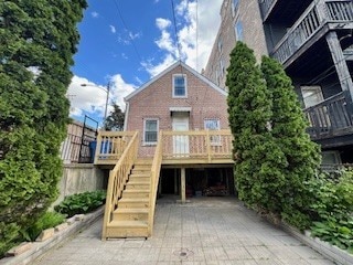 2300 W 19th St, Chicago, IL 60608 - back of house featuring stairway, a wooden deck, and a balcony