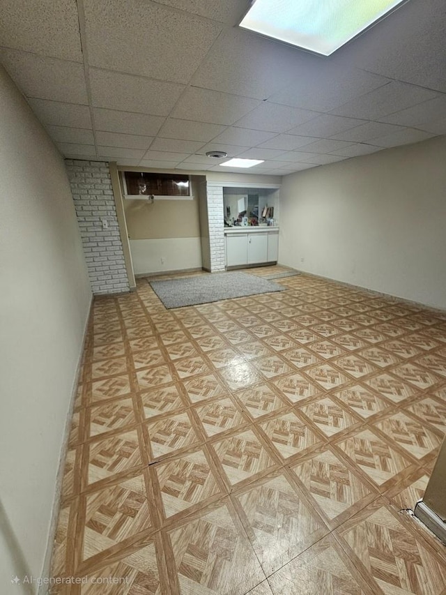 306 Milton Ct Unit B, Bloomingdale, IL 60108 - finished below grade area with a paneled ceiling