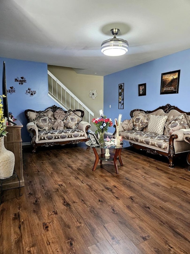 306 Milton Ct Unit B, Bloomingdale, IL 60108 - living area with stairs and hardwood / wood-style flooring