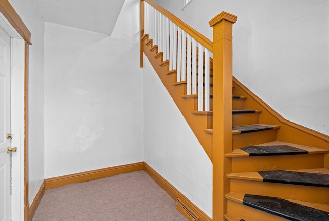2022 S Halsted St, Chicago Heights, IL 60411 - staircase featuring carpet and baseboards