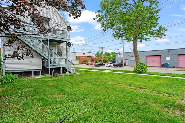 2022 S Halsted St, Chicago Heights, IL 60411 - view of green lawn featuring stairs and a deck