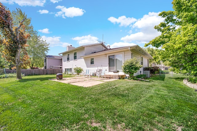 3795 Whispering Trails Dr, Hoffman Estates, IL 60192 - back of house featuring a patio, a chimney, and central AC unit