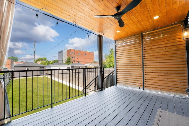 3406 N Keating Ave, Chicago, IL 60641 - deck featuring a yard and ceiling fan