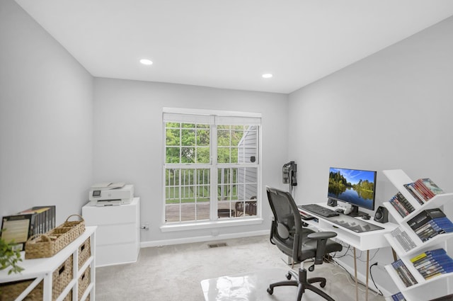 886 Ann Arbor Ln, Vernon Hills, IL 60061 - office area featuring carpet, baseboards, and recessed lighting