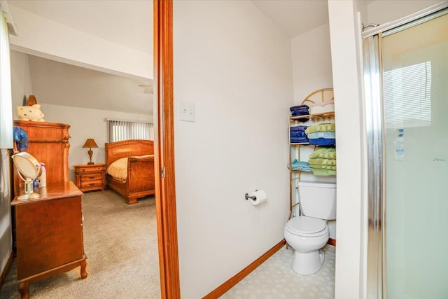 16308 S Peerless Ct, Plainfield, IL 60586 - full bathroom featuring toilet, an enclosed shower, and baseboards