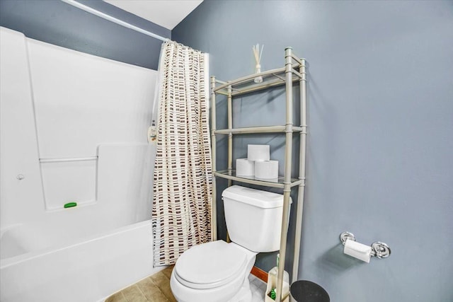 16308 S Peerless Ct, Plainfield, IL 60586 - bathroom featuring toilet and shower / bath combination with curtain