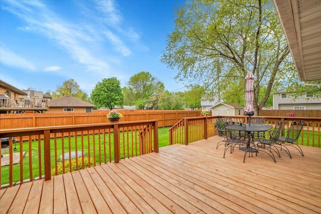 16308 S Peerless Ct, Plainfield, IL 60586 - wooden terrace with outdoor dining space