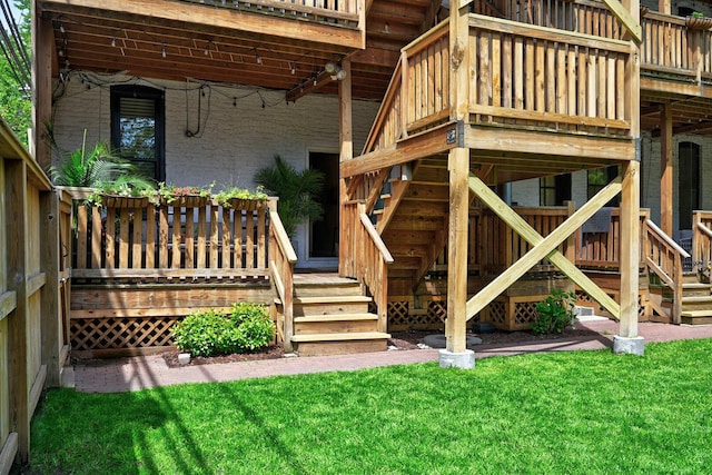 2149 N Seminary Ave Unit A, Chicago, IL 60614 - exterior space with stairway, a lawn, and a deck