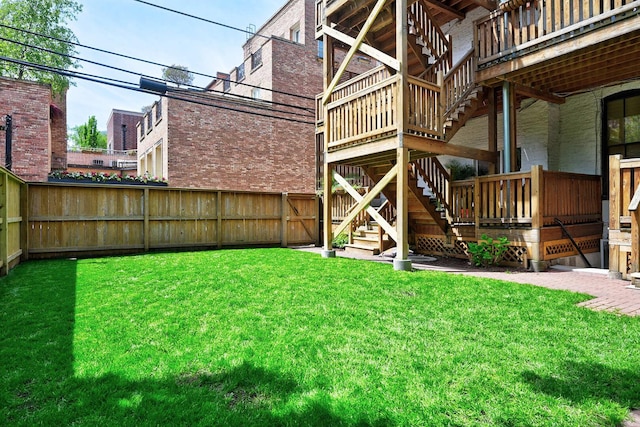 2149 N Seminary Ave Unit A, Chicago, IL 60614 - view of yard featuring stairway and a wooden deck