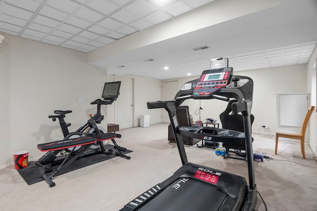 1585 Belle Haven Dr, Grayslake, IL 60030 - workout area with carpet flooring