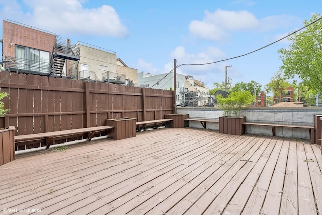 921 N Honore St Unit B, Chicago, IL 60622 - wooden deck with a residential view