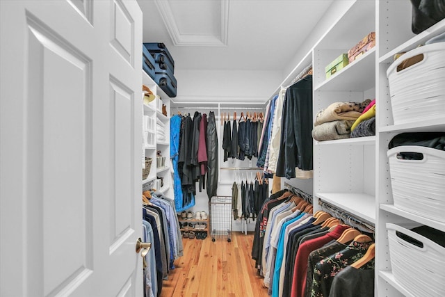 2502 Prairie Ridge Pl, Champaign, IL 61822 - spacious closet featuring attic access and wood finished floors
