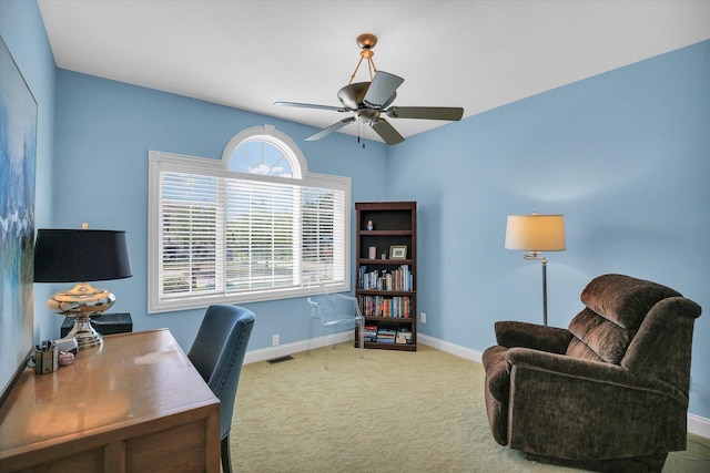 2502 Prairie Ridge Pl, Champaign, IL 61822 - office space featuring carpet, baseboards, and ceiling fan