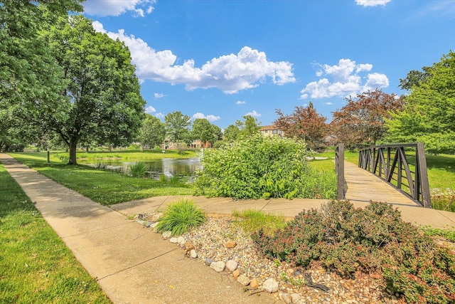 2502 Prairie Ridge Pl, Champaign, IL 61822 - view of community with a water view and a yard