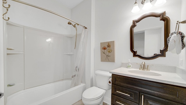16002 S Selfridge Cir, Plainfield, IL 60586 - bathroom featuring toilet, vanity, and shower / bath combination with curtain