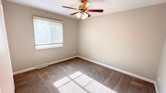 22500 Pleasant Dr, Richton Park, IL 60471 - empty room featuring carpet, a ceiling fan, and baseboards