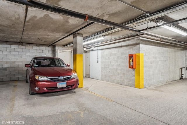 4020 N Damen Ave Unit 408, Chicago, IL 60618 - parking garage with concrete block wall