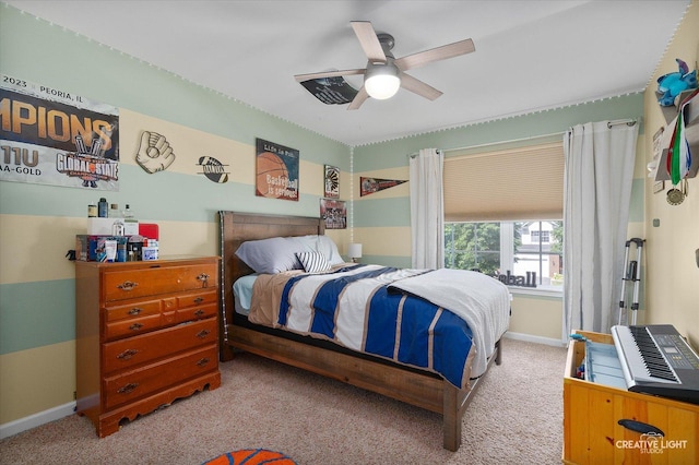 1104 Breckenridge Ln, Shorewood, IL 60404 - bedroom featuring light colored carpet and a ceiling fan