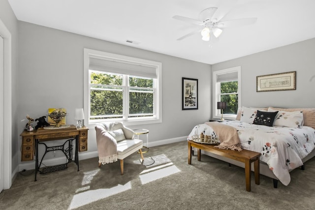 439 Thomas Ave, Forest Park, IL 60130 - bedroom featuring multiple windows, carpet flooring, and ceiling fan